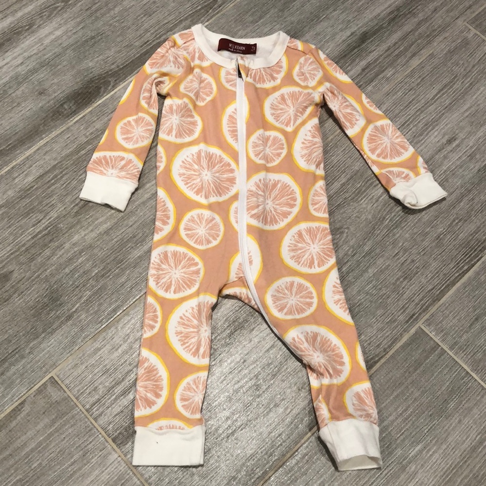 Milkbarn grapefruit one piece baby suit